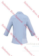 Load image into Gallery viewer, Aspect Ladies 3/4 Sleeve Blouse Blue Stripe - Solomon Brothers Apparel