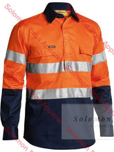 Load image into Gallery viewer, Bisley 2 Tone Closed Front Hi Vis Drill Shirt 3M Reflective Tape - Long Sleeve - Solomon Brothers Apparel