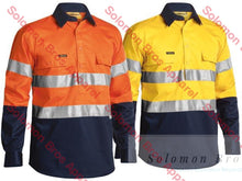 Load image into Gallery viewer, Bisley 2 Tone Closed Front Hi Vis Drill Shirt 3M Reflective Tape - Long Sleeve - Solomon Brothers Apparel