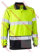 Load image into Gallery viewer, Bisley Taped Two Tone Hi Vis Polyester Mesh Long Sleeve Polo Shirt - Solomon Brothers Apparel