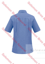Load image into Gallery viewer, Haven Ladies Short Sleeve Overblouse Mid Blue - Solomon Brothers Apparel