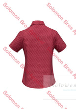 Load image into Gallery viewer, Haven Ladies Short Sleeve Print Blouse Cherry - Solomon Brothers Apparel