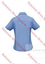 Load image into Gallery viewer, Haven Ladies Short Sleeve Print Blouse Mid Blue - Solomon Brothers Apparel