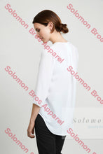 Load image into Gallery viewer, Laura Ladies 3/4 Sleeve Longline Blouse - Solomon Brothers Apparel