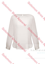 Load image into Gallery viewer, Megan Ladies Boatneck Long Sleeve Blouse - Solomon Brothers Apparel