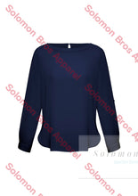 Load image into Gallery viewer, Megan Ladies Boatneck Long Sleeve Blouse - Solomon Brothers Apparel
