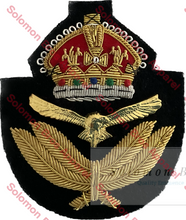 Load image into Gallery viewer, R.a.a.f. Officers Cap Badge Kings Crown Bullion