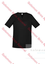 Load image into Gallery viewer, Womens Cotton Rich V-Neck Scrub Top Black / Xxsm Health & Beauty