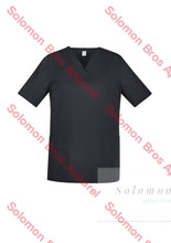 Load image into Gallery viewer, Womens Cotton Rich V-Neck Scrub Top Charcoal / Xxsm Health & Beauty