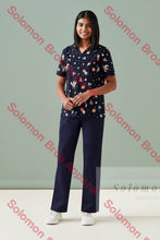 Load image into Gallery viewer, Womens Printed Scrub Top - Solomon Brothers Apparel
