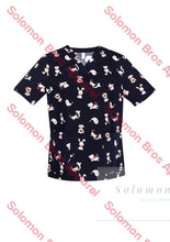 Load image into Gallery viewer, Womens Printed Scrub Top - Solomon Brothers Apparel