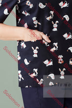 Load image into Gallery viewer, Womens Printed Scrub Top - Solomon Brothers Apparel