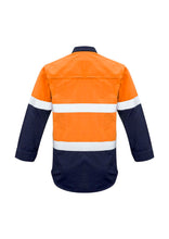 Load image into Gallery viewer, Mens Closed Front Hi Vis Hoop Taped Spliced Red Flame Metatech Shirt - Solomon Brothers Apparel