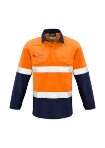 Mens Closed Front Hi Vis Hoop Taped Spliced Red Flame Metatech Shirt - Solomon Brothers Apparel