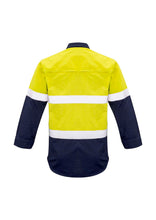 Load image into Gallery viewer, Mens Closed Front Hi Vis Hoop Taped Spliced Red Flame Metatech Shirt - Solomon Brothers Apparel