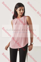 Load image into Gallery viewer, Abigail Womens Sleeveless Pleat Details Blouse - Solomon Brothers Apparel