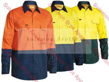 Load image into Gallery viewer, Bisley  2 Tone Hi Vis Cool Lightweight Drill Shirt - Long Sleeve - Solomon Brothers Apparel
