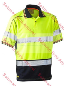 Bisley Taped Two Tone Hi Vis Polyester Mesh Short Sleeve Polo Shirt - Solomon Brothers Apparel