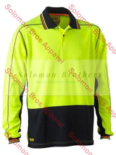 Load image into Gallery viewer, Bisley Two Tone Hi Vis Polyester Mesh Long Sleeve Polo Shirt - Solomon Brothers Apparel