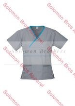 Load image into Gallery viewer, Contrast Ladies Scrub Top - Solomon Brothers Apparel