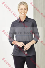Load image into Gallery viewer, Easy Stretch Ladies 3/4 Sleeve Blouse Plain - Solomon Brothers Apparel