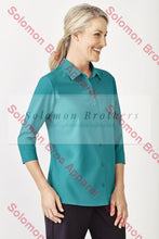 Load image into Gallery viewer, Easy Stretch Ladies 3/4 Sleeve Blouse Plain - Solomon Brothers Apparel