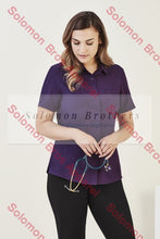 Load image into Gallery viewer, Easy Stretch Ladies Short Sleeve Blouse Plain - Solomon Brothers Apparel