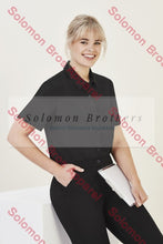 Load image into Gallery viewer, Easy Stretch Ladies Short Sleeve Blouse Plain - Solomon Brothers Apparel