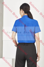 Load image into Gallery viewer, Easy Stretch Ladies Short Sleeve Blouse Plain - Solomon Brothers Apparel