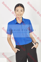 Load image into Gallery viewer, Easy Stretch Ladies Short Sleeve Blouse Plain - Solomon Brothers Apparel
