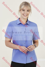 Load image into Gallery viewer, Easy Stretch Ladies Short Sleeve Blouse Plain - Solomon Brothers Apparel