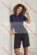 Load image into Gallery viewer, Easy Stretch Ladies Short Sleeve Blouse Plain - Solomon Brothers Apparel