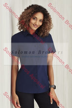 Load image into Gallery viewer, Easy Stretch Ladies Short Sleeve Blouse Plain - Solomon Brothers Apparel