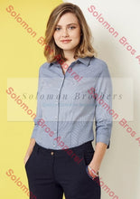 Load image into Gallery viewer, Gem Ladies 3/4 Sleeve Blouse - Solomon Brothers Apparel
