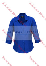 Load image into Gallery viewer, Haven Ladies 3/4 Sleeve Blouse Electric Blue - Solomon Brothers Apparel
