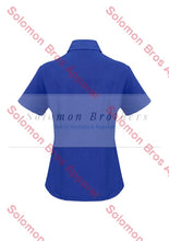 Load image into Gallery viewer, Haven Ladies Short Sleeve Blouse Electric Blue - Solomon Brothers Apparel
