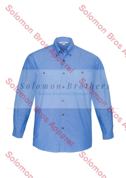 Heringbone Wrinkle Free Mens Long Sleeve Shirt - Solomon Brothers Apparel