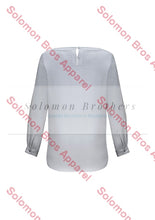 Load image into Gallery viewer, Megan Ladies Boatneck Long Sleeve Blouse - Solomon Brothers Apparel
