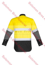 Load image into Gallery viewer, Mens Hi Vis Spliced Industrial L/S Hoop Taped Shirt - Solomon Brothers Apparel