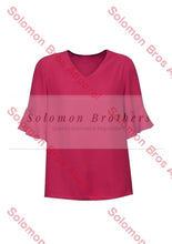 Load image into Gallery viewer, Olivia Womens Fluted Sleeve Blouse - Solomon Brothers Apparel