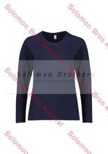 Load image into Gallery viewer, Performance Womens Cotton Long Sleeve Tee Midnight Navy / Xsm Health &amp; Beauty

