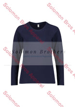 Load image into Gallery viewer, Performance Womens Cotton Long Sleeve Tee Midnight Navy / Xsm Health & Beauty