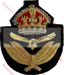 R.a.a.f. Officers Cap Badge Kings Crown Bullion