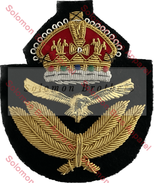 R.a.a.f. Officers Cap Badge Kings Crown Bullion