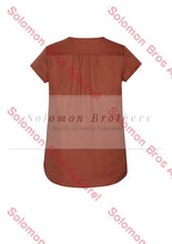 Load image into Gallery viewer, Rainbow Womens V-Neck Pleat Blouse - Solomon Brothers Apparel
