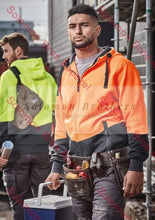Load image into Gallery viewer, Unisex Hi Vis Textured Jacquard Full Zip Hoodie - Solomon Brothers Apparel