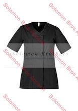 Load image into Gallery viewer, Womens Zip Front Scrub Top Black / Xsm Health & Beauty