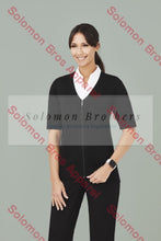 Load image into Gallery viewer, Womens Zip Front S/s Knit Health & Beauty