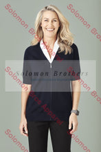 Load image into Gallery viewer, Womens Zip Front S/S Knit - Solomon Brothers Apparel
