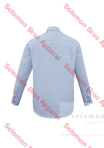 Aspect Mens Long Sleeve Shirt Blue Stripe - Solomon Brothers Apparel